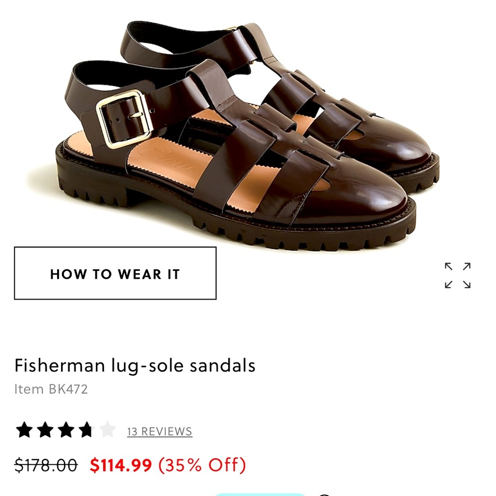 Jcrew Lugsole Fisherman Sandals (rich hickory)